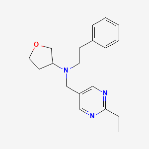molecular formula C19H25N3O B7379655 N-[(2-ethylpyrimidin-5-yl)methyl]-N-(2-phenylethyl)oxolan-3-amine 