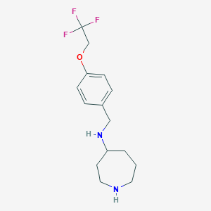molecular formula C15H21F3N2O B7379746 N-[[4-(2,2,2-trifluoroethoxy)phenyl]methyl]azepan-4-amine 