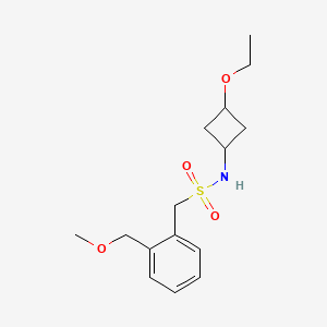 molecular formula C15H23NO4S B7379761 N-(3-ethoxycyclobutyl)-1-[2-(methoxymethyl)phenyl]methanesulfonamide 