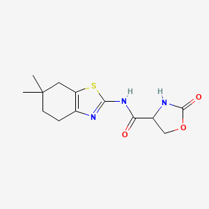 molecular formula C13H17N3O3S B7379786 N-(6,6-dimethyl-5,7-dihydro-4H-1,3-benzothiazol-2-yl)-2-oxo-1,3-oxazolidine-4-carboxamide 