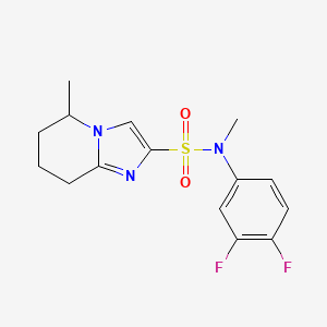 molecular formula C15H17F2N3O2S B7379793 N-(3,4-difluorophenyl)-N,5-dimethyl-5,6,7,8-tetrahydroimidazo[1,2-a]pyridine-2-sulfonamide 