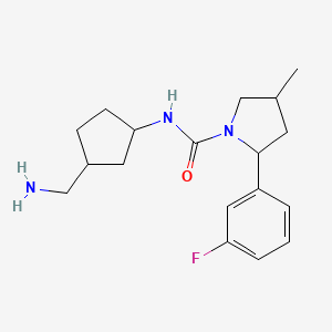 molecular formula C18H26FN3O B7379879 N-[3-(aminomethyl)cyclopentyl]-2-(3-fluorophenyl)-4-methylpyrrolidine-1-carboxamide 