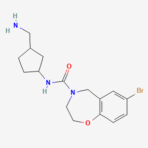 molecular formula C16H22BrN3O2 B7379893 N-[3-(aminomethyl)cyclopentyl]-7-bromo-3,5-dihydro-2H-1,4-benzoxazepine-4-carboxamide 