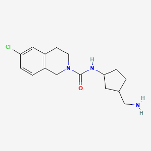 molecular formula C16H22ClN3O B7379897 N-[3-(aminomethyl)cyclopentyl]-6-chloro-3,4-dihydro-1H-isoquinoline-2-carboxamide 