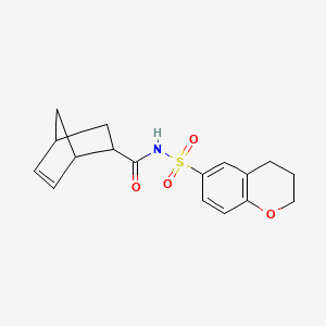 molecular formula C17H19NO4S B7379935 N-(3,4-dihydro-2H-chromen-6-ylsulfonyl)bicyclo[2.2.1]hept-5-ene-2-carboxamide 