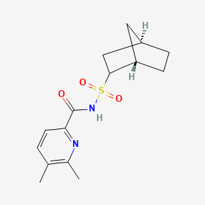 molecular formula C15H20N2O3S B7379943 N-[[(1S,4R)-2-bicyclo[2.2.1]heptanyl]sulfonyl]-5,6-dimethylpyridine-2-carboxamide 
