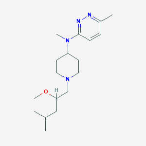 molecular formula C18H32N4O B7379947 N-[1-(2-methoxy-4-methylpentyl)piperidin-4-yl]-N,6-dimethylpyridazin-3-amine 