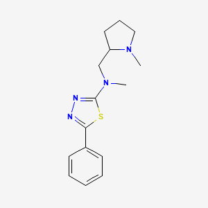molecular formula C15H20N4S B7380008 N-methyl-N-[(1-methylpyrrolidin-2-yl)methyl]-5-phenyl-1,3,4-thiadiazol-2-amine 