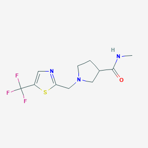 molecular formula C11H14F3N3OS B7380045 N-methyl-1-[[5-(trifluoromethyl)-1,3-thiazol-2-yl]methyl]pyrrolidine-3-carboxamide 