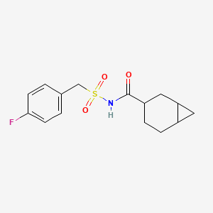molecular formula C15H18FNO3S B7380198 N-[(4-fluorophenyl)methylsulfonyl]bicyclo[4.1.0]heptane-3-carboxamide 