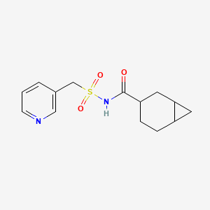 molecular formula C14H18N2O3S B7380208 N-(pyridin-3-ylmethylsulfonyl)bicyclo[4.1.0]heptane-3-carboxamide 