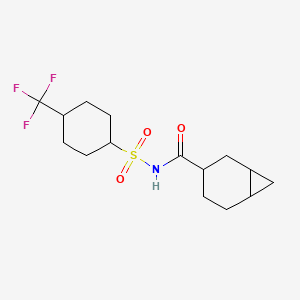 molecular formula C15H22F3NO3S B7380214 N-[4-(trifluoromethyl)cyclohexyl]sulfonylbicyclo[4.1.0]heptane-3-carboxamide 