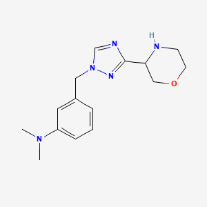 molecular formula C15H21N5O B7380446 N,N-dimethyl-3-[(3-morpholin-3-yl-1,2,4-triazol-1-yl)methyl]aniline 