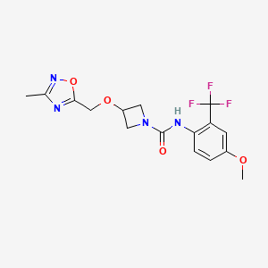 molecular formula C16H17F3N4O4 B7380469 N-[4-methoxy-2-(trifluoromethyl)phenyl]-3-[(3-methyl-1,2,4-oxadiazol-5-yl)methoxy]azetidine-1-carboxamide 