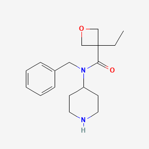 molecular formula C18H26N2O2 B7380475 N-benzyl-3-ethyl-N-piperidin-4-yloxetane-3-carboxamide 