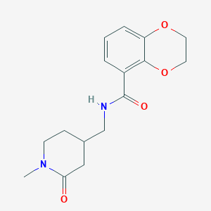 molecular formula C16H20N2O4 B7380508 N-[(1-methyl-2-oxopiperidin-4-yl)methyl]-2,3-dihydro-1,4-benzodioxine-5-carboxamide 