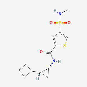 molecular formula C13H18N2O3S2 B7380525 N-[(1R,2S)-2-cyclobutylcyclopropyl]-4-(methylsulfamoyl)thiophene-2-carboxamide 