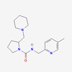 molecular formula C18H28N4O B7380665 N-[(5-methylpyridin-2-yl)methyl]-2-(piperidin-1-ylmethyl)pyrrolidine-1-carboxamide 