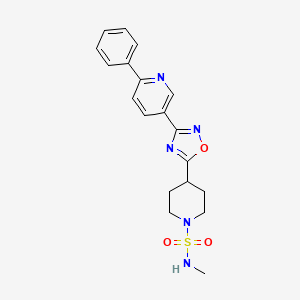 molecular formula C19H21N5O3S B7381214 N-methyl-4-[3-(6-phenylpyridin-3-yl)-1,2,4-oxadiazol-5-yl]piperidine-1-sulfonamide 
