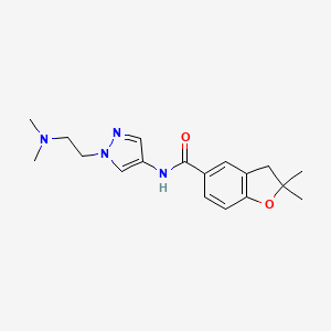 molecular formula C18H24N4O2 B7381348 N-[1-[2-(dimethylamino)ethyl]pyrazol-4-yl]-2,2-dimethyl-3H-1-benzofuran-5-carboxamide 
