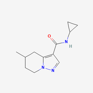 molecular formula C12H17N3O B7381352 N-cyclopropyl-5-methyl-4,5,6,7-tetrahydropyrazolo[1,5-a]pyridine-3-carboxamide 