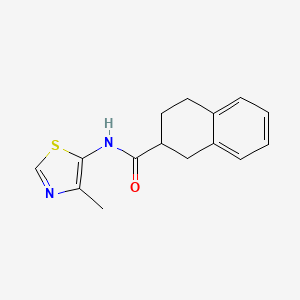 molecular formula C15H16N2OS B7381721 N-(4-methyl-1,3-thiazol-5-yl)-1,2,3,4-tetrahydronaphthalene-2-carboxamide 
