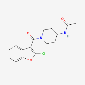 molecular formula C16H17ClN2O3 B7381834 N-[1-(2-chloro-1-benzofuran-3-carbonyl)piperidin-4-yl]acetamide 