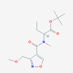 molecular formula C15H24N2O5 B7381846 Tert-butyl 2-[[3-(methoxymethyl)-1,2-oxazole-4-carbonyl]-methylamino]butanoate 