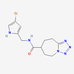molecular formula C12H15BrN6O B7381877 N-[(4-bromo-1H-pyrrol-2-yl)methyl]-6,7,8,9-tetrahydro-5H-tetrazolo[1,5-a]azepine-7-carboxamide 