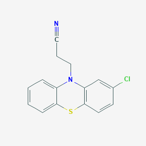 molecular formula C15H11ClN2S B073820 Propionitrile, 3-(2-chloro-10-phenothiazinyl)- CAS No. 4414-83-9
