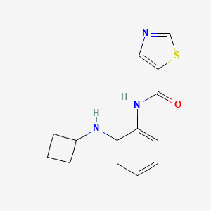 molecular formula C14H15N3OS B7382509 N-[2-(cyclobutylamino)phenyl]-1,3-thiazole-5-carboxamide 