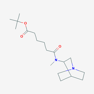 molecular formula C18H32N2O3 B7382677 Tert-butyl 6-[1-azabicyclo[2.2.2]octan-3-yl(methyl)amino]-6-oxohexanoate 