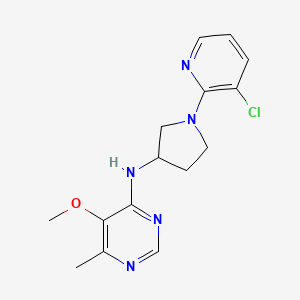 molecular formula C15H18ClN5O B7382994 N-[1-(3-chloropyridin-2-yl)pyrrolidin-3-yl]-5-methoxy-6-methylpyrimidin-4-amine 