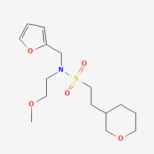 molecular formula C15H25NO5S B7383107 N-(furan-2-ylmethyl)-N-(2-methoxyethyl)-2-(oxan-3-yl)ethanesulfonamide 