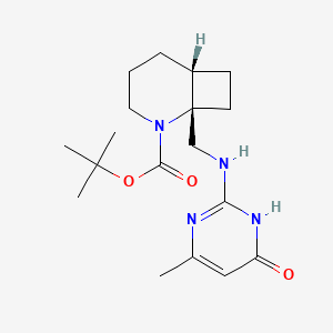 molecular formula C18H28N4O3 B7383282 tert-butyl (1S,6R)-1-[[(4-methyl-6-oxo-1H-pyrimidin-2-yl)amino]methyl]-2-azabicyclo[4.2.0]octane-2-carboxylate 