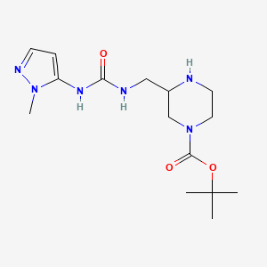 molecular formula C15H26N6O3 B7383373 Tert-butyl 3-[[(2-methylpyrazol-3-yl)carbamoylamino]methyl]piperazine-1-carboxylate 