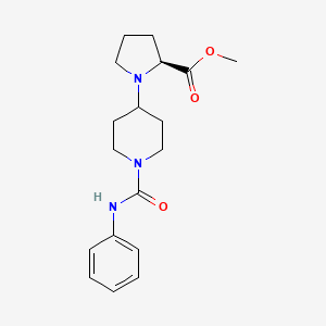 molecular formula C18H25N3O3 B7383462 methyl (2S)-1-[1-(phenylcarbamoyl)piperidin-4-yl]pyrrolidine-2-carboxylate 