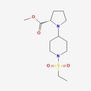 molecular formula C13H24N2O4S B7383465 methyl (2S)-1-(1-ethylsulfonylpiperidin-4-yl)pyrrolidine-2-carboxylate 