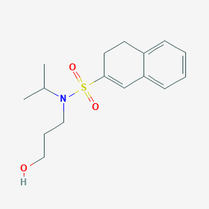 molecular formula C16H23NO3S B7383471 N-(3-hydroxypropyl)-N-propan-2-yl-3,4-dihydronaphthalene-2-sulfonamide 