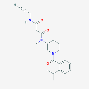 molecular formula C22H29N3O3 B7383521 N'-methyl-N'-[1-(2-propan-2-ylbenzoyl)piperidin-3-yl]-N-prop-2-ynylpropanediamide 