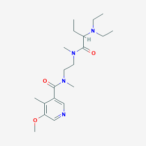 molecular formula C20H34N4O3 B7383592 N-[2-[2-(diethylamino)butanoyl-methylamino]ethyl]-5-methoxy-N,4-dimethylpyridine-3-carboxamide 
