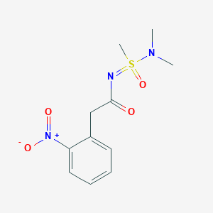 molecular formula C11H15N3O4S B7383600 N-(dimethylamino-methyl-oxo-lambda6-sulfanylidene)-2-(2-nitrophenyl)acetamide 