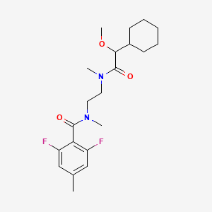 molecular formula C21H30F2N2O3 B7383617 N-[2-[(2-cyclohexyl-2-methoxyacetyl)-methylamino]ethyl]-2,6-difluoro-N,4-dimethylbenzamide 