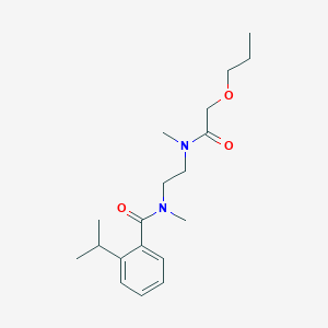 molecular formula C19H30N2O3 B7383623 N-methyl-N-[2-[methyl-(2-propoxyacetyl)amino]ethyl]-2-propan-2-ylbenzamide 