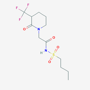 molecular formula C12H19F3N2O4S B7383691 N-butylsulfonyl-2-[2-oxo-3-(trifluoromethyl)piperidin-1-yl]acetamide 