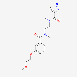 molecular formula C17H22N4O4S B7383697 N-[2-[[3-(2-methoxyethoxy)benzoyl]-methylamino]ethyl]-N-methylthiadiazole-4-carboxamide 