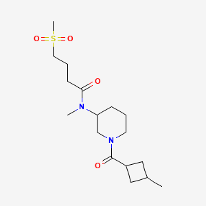 molecular formula C17H30N2O4S B7383743 N-methyl-N-[1-(3-methylcyclobutanecarbonyl)piperidin-3-yl]-4-methylsulfonylbutanamide 