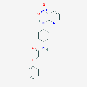 molecular formula C19H22N4O4 B7383760 N-[4-[(3-nitropyridin-2-yl)amino]cyclohexyl]-2-phenoxyacetamide 