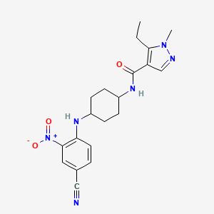 molecular formula C20H24N6O3 B7383777 N-[4-(4-cyano-2-nitroanilino)cyclohexyl]-5-ethyl-1-methylpyrazole-4-carboxamide 