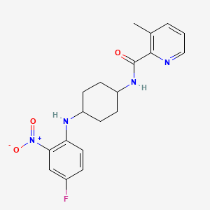 molecular formula C19H21FN4O3 B7383788 N-[4-(4-fluoro-2-nitroanilino)cyclohexyl]-3-methylpyridine-2-carboxamide 